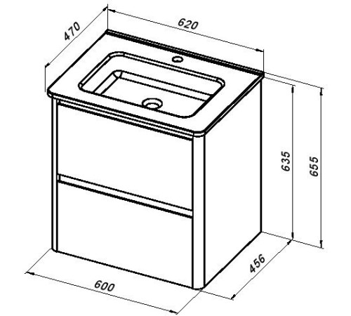 Тумба под раковину Allen Brau Gravity 60 1.370008.WM белый матовый