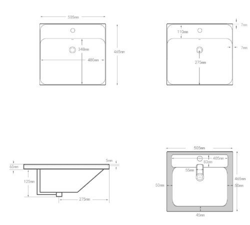 Раковина Aquanet Flash 50