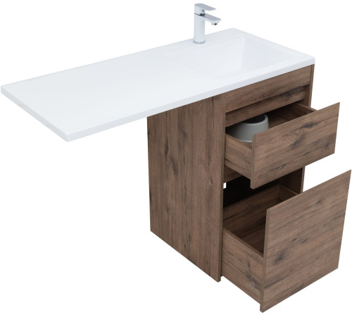 Тумба под раковину Aquanet Токио 48 дуб веллингтон (напольная 2 ящика)