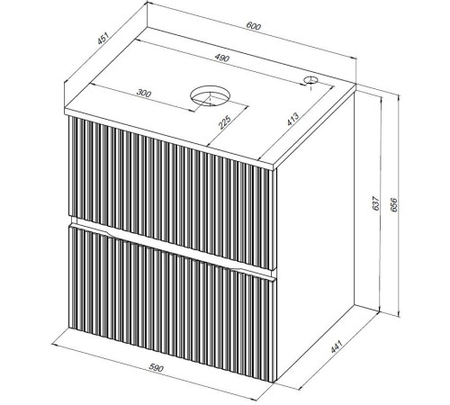 Тумба под раковину Aquanet Джейн 60 белый матовый