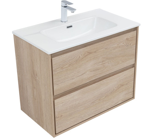 Тумба под раковину Aquanet Милан 80 дуб светлый