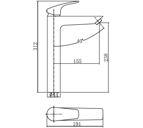 Смеситель для раковины Aquanet Static Black AF330-11B