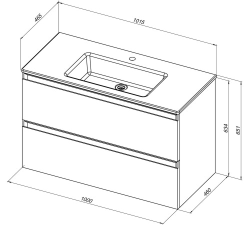 Тумба под раковину Allen Brau Eclipse 100 1.E1003.BGM 2.0 синий матовый