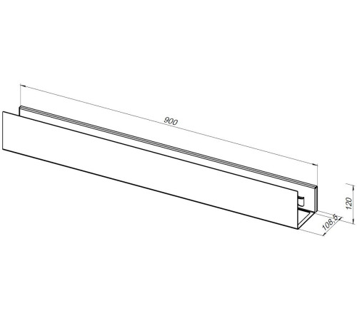 Полка Aquanet Магнум Н 90x12 черная матовая, с крючками