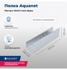 Полка Aquanet Магнум 40x12 сталь браш