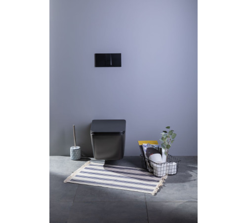 Унитаз подвесной Aquanet Rimless Tavr-W BL-103N-WHT black черный матовый