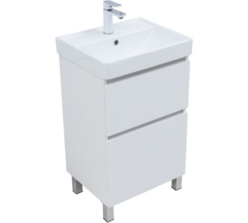 Тумба под раковину Aquanet Вега 50 напольная, белый глянец