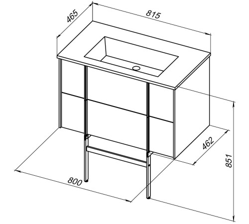 Тумба под раковину Allen Brau Reality 80 1.32005.AM антрацит матовый