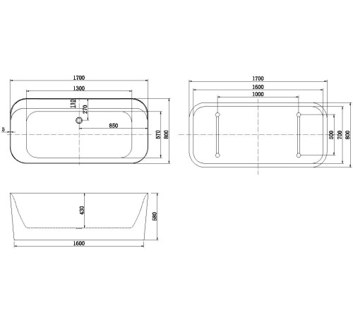 Акриловая ванна Allen Brau Infinity 1 170x80 2.21001.20