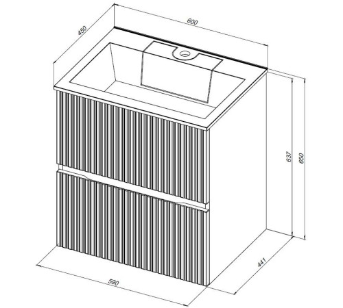 Тумба под раковину Aquanet Джейн 60 маренго