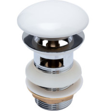 Донный клапан Aquanet белый, с переливом