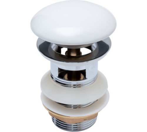 Донный клапан Aquanet белый, с переливом