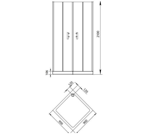 Душевой уголок Aquanet Alfa Cube NAA1142 90x90, прозрачное стекло