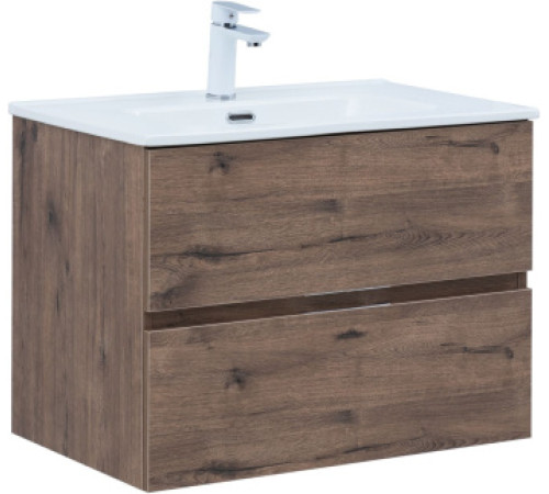 Тумба под раковину Aquanet Алвита New 70 2 ящика, дуб веллингтон табак