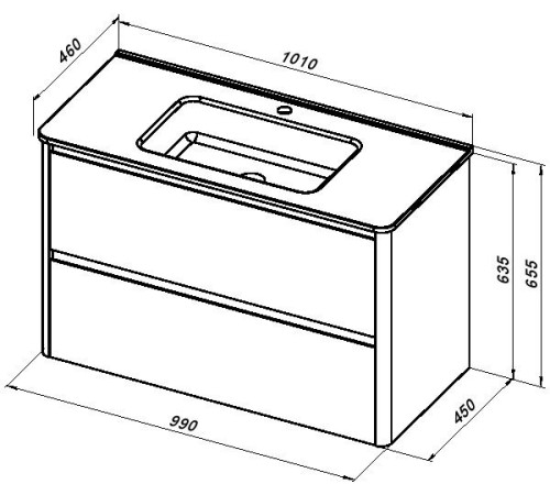 Тумба под раковину Allen Brau Gravity 100 1.370010.PGM платина матовый