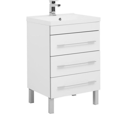 Тумба с раковиной Aquanet Верона 60 белый (напольная 3 ящика)