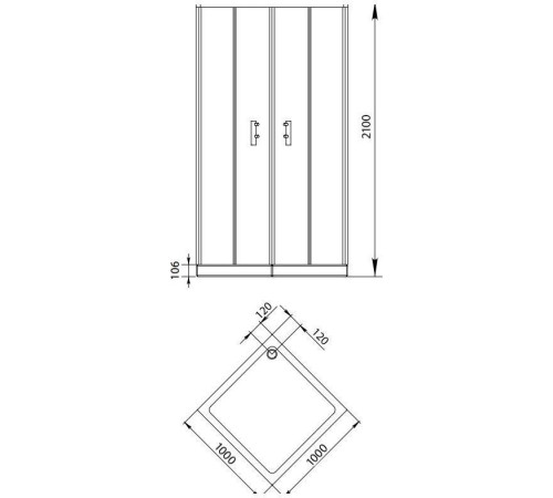 Душевой уголок Aquanet Alfa Cube NAA1142 100x100, прозрачное стекло