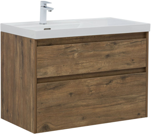 Тумба под раковину Aquanet Nova Lite 2.0 90 дуб рустикальный, левая