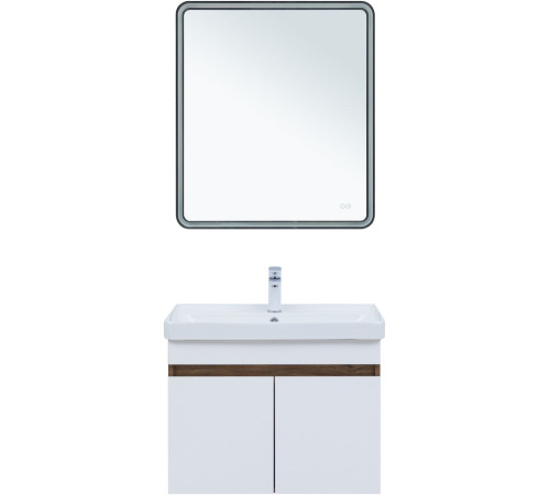 Тумба под раковину Aquanet Оптима 80 дуб рустикальный/белый сатин