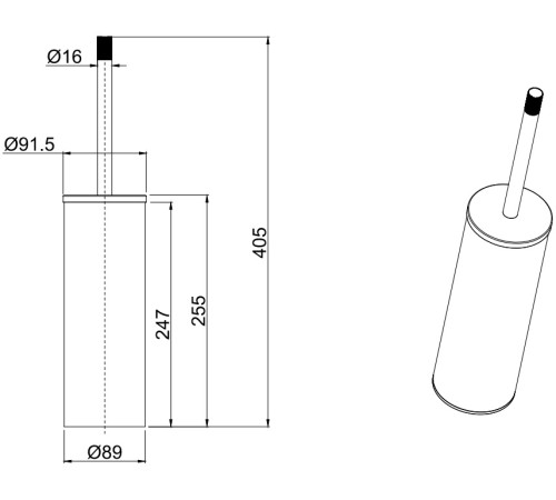 Ершик для унитаза Allen Brau Priority 6.31009-00 хром
