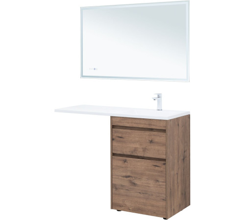 Тумба под раковину Aquanet Токио 58 дуб веллингтон (напольная 2 ящика)