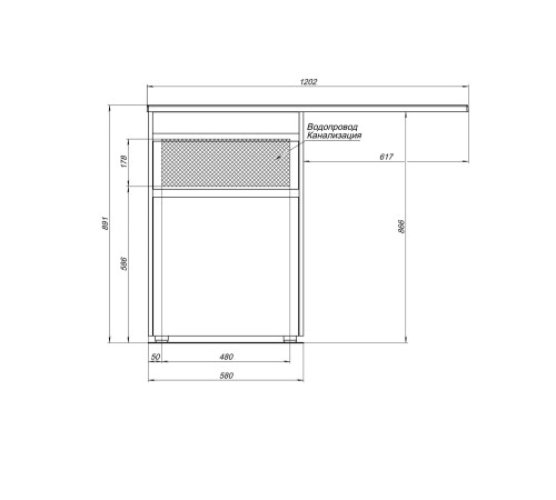 Тумба под раковину Aquanet Токио 58 белый (подвесная, 1 ящик)