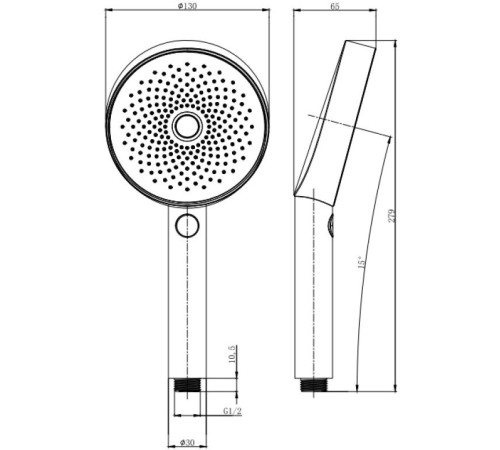 Душевая лейка Allen Brau Priority 5.31B20-31 черный матовый
