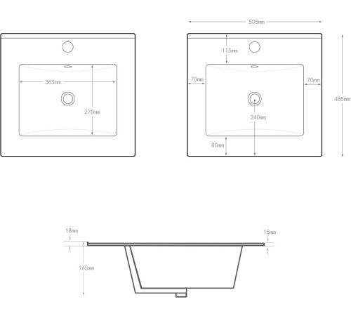 Раковина Aquanet Flat 50 белая