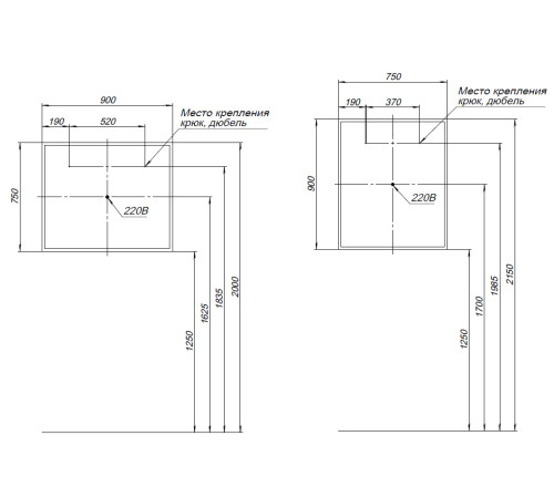 Зеркало Aquanet Оптима 90 с LED подсветкой
