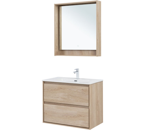 Тумба под раковину Aquanet Милан 80 дуб светлый