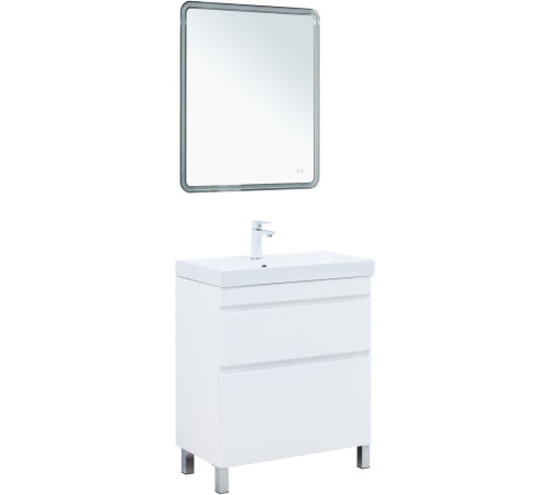 Тумба под раковину Aquanet Слим 70 напольная, белый сатин