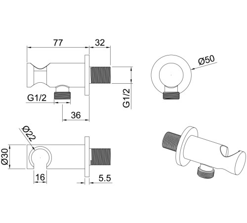 Шланговое подключение для душа Allen Brau Priority 5.31015-31 черный матовый