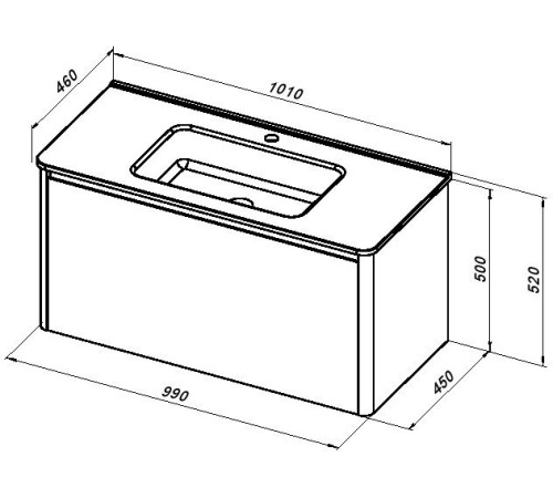 Тумба под раковину Allen Brau Gravity 100 1.370014.CGM олива матовый