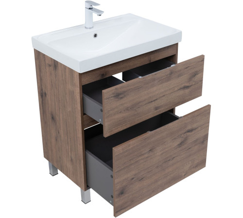 Тумба под раковину Aquanet Алвита New 70 напольная, дуб веллингтон табак