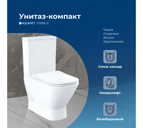 Чаша унитаза Aquanet Fine Rimless FINE-C Soft Close