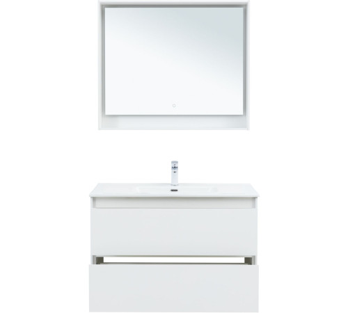 Тумба под раковину Aquanet Милан 100 белый глянец