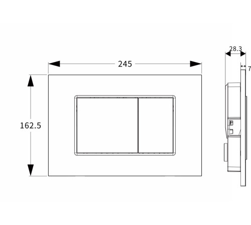 Клавиша смыва Allen Brau EVO S 9.2EV01.GR графит