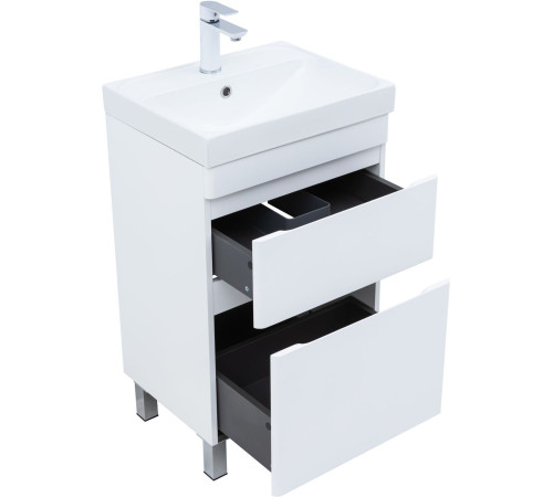 Тумба под раковину Aquanet Слим 50 напольная, белый сатин