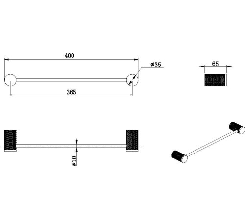 Держатель для полотенца Allen Brau Priority 4.0 6.31С11-31 черный матовый