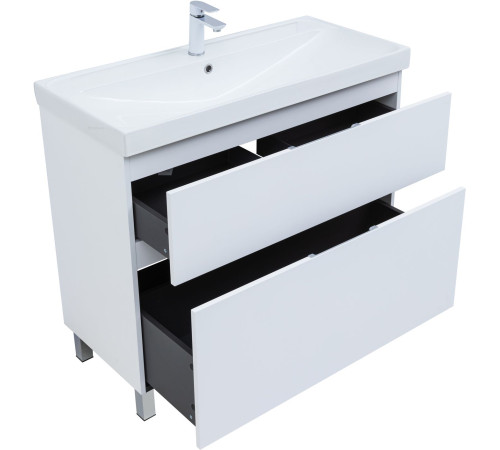 Тумба под раковину Aquanet Алвита New 100 напольная, белый матовый