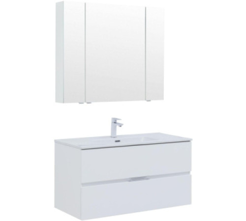 Мебель для ванной Aquanet Алвита New 100 2 ящика, белый матовый