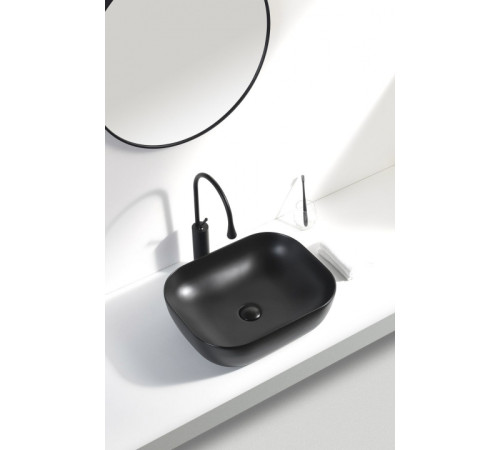 Раковина накладная Aquanet Lake-1-MB 39,5 черный