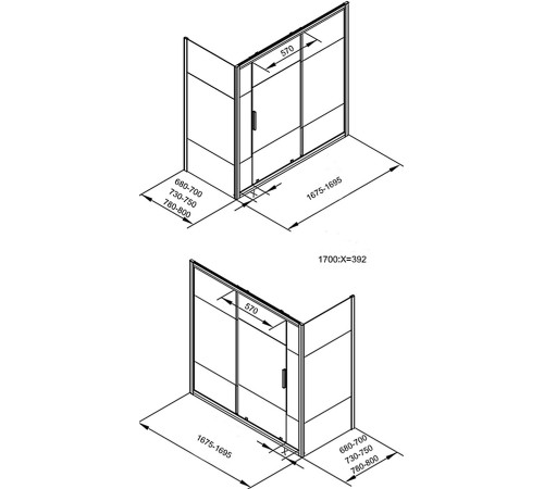 Шторка на ванну Aquanet Practic AE10-B-170H150U-CP, прозрачное стекло