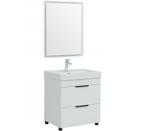 Тумба под раковину Aquanet Ирис new 60 белый глянец (2 ящика, ножки)