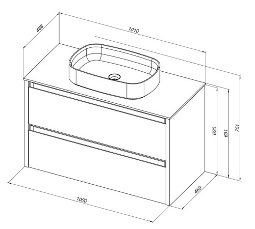 Тумба под раковину Allen Brau Fantasy 100 1.11003.PWM папирус матовый