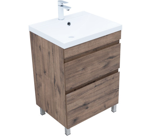 Тумба под раковину Aquanet Нота New 60 напольная, дуб веллингтон табак