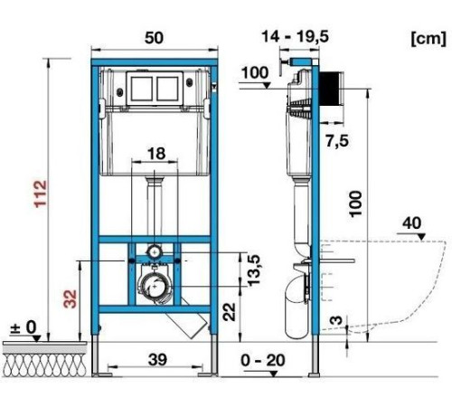 Унитаз с инсталляцией Allen Brau Infinity 4.21011.20/8.9466.0.000.000.1 белый глянец