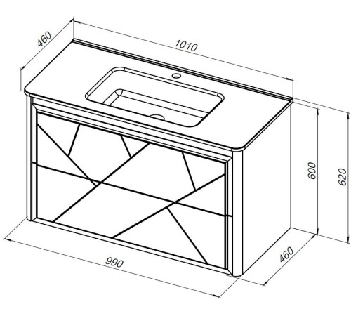 Тумба под раковину Allen Brau Paris 100 1.360002.AM антрацит матовый