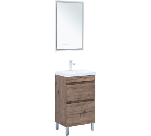 Тумба под раковину Aquanet Нота New 50 напольная, дуб веллингтон табак