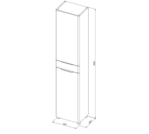 Пенал Aquanet Ирис 40 белый глянец